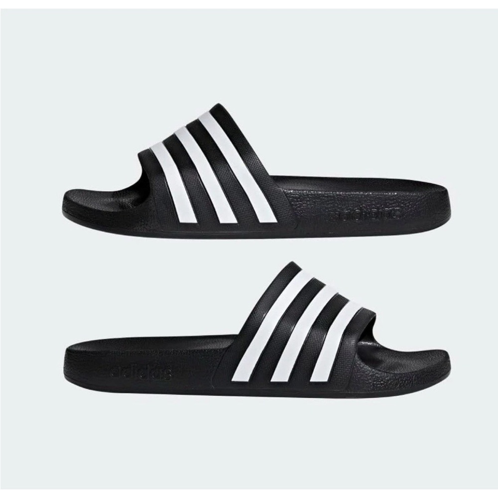 Adidas Aqua Cloudfoam Slides men’s size 11 black and white